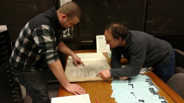 Prof. Millman studying ariel maps with student